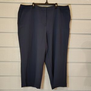 Worthington Dress Pants Trouser High Rise Straight Womens Plus Size 24W Navy